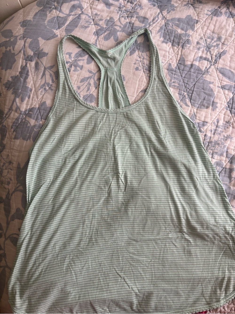 lululemon athletica Light Mint Striped Racerback Tank